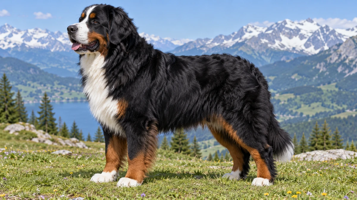 Bernese Dağ Köpeği köpek — klasik üç renk (siyah-beyaz-kızıl) renk