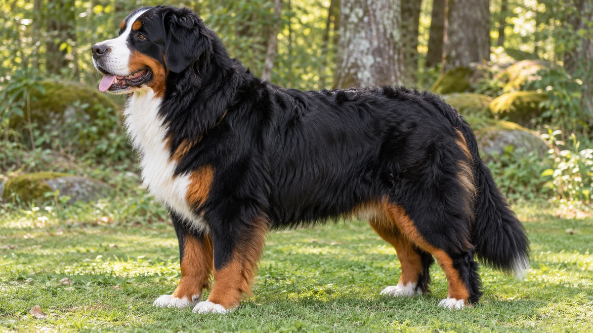 Bernese Dağ Köpeği köpek — yoğun tan işaretli renk