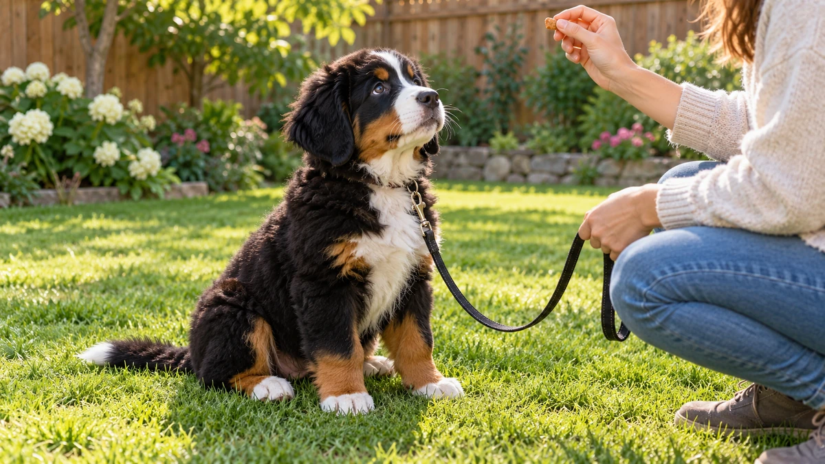 Bernese Dağ Köpeği yavru köpek — komut ve eğitim